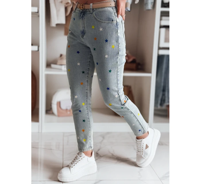 Dámské džíny slim fit kalhoty SHINYFIT stars blue FashionStreet UY2452