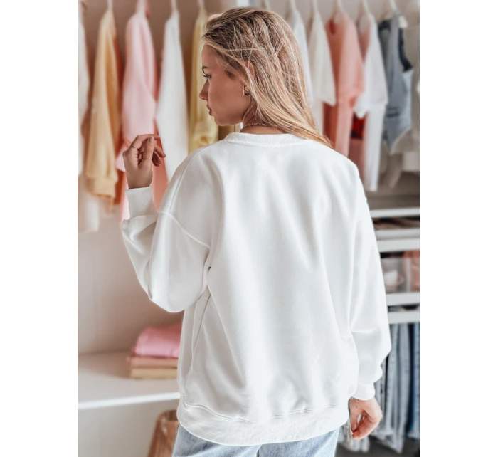 Dámská oversize mikina s výšivkou DOGSWEETY bílá FashionStreet BY1478