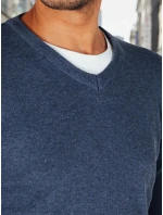 Pánský modrý svetr s výstřihem do V FashionStreet WX2317