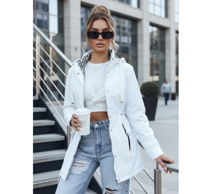 Kurtka parka damska z odpinanym kapturem biała FashionStreet TY5580