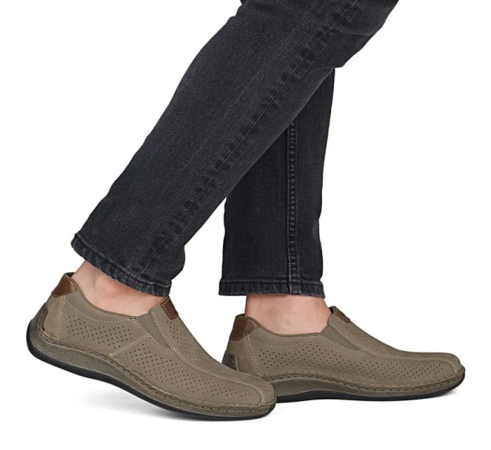 Hnědá pánská kožená prolamovaná obuv Rieker 05272-64