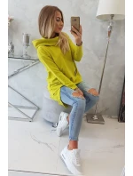 Mikina s dlouhými zády a kapucí kiwi Mikina s dlouhými zády a kapucí kiwi