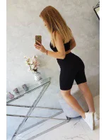 Souprava s kalhotami s vysokým pasem černé barvy