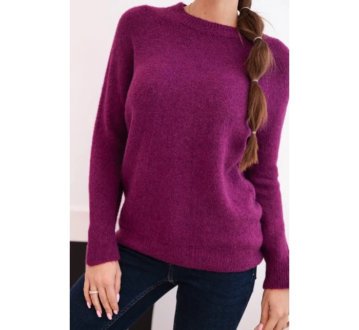 Dámský svetr z baby alpaky s dlouhým rukávem tmavě fialový