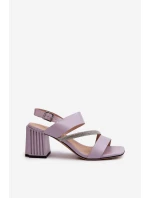 Dámské elegantní sandály na podpatku fialové D&A model 21659773 - S.Barski
