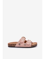 Dámské pantofle na korkové podrážce s a ozdobami světle růžové model 21687398 - Boto