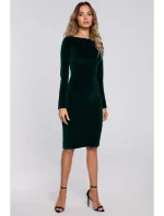 M565 Sametové tužkové šaty - zelené M565 Sametové tužkové šaty - zelené