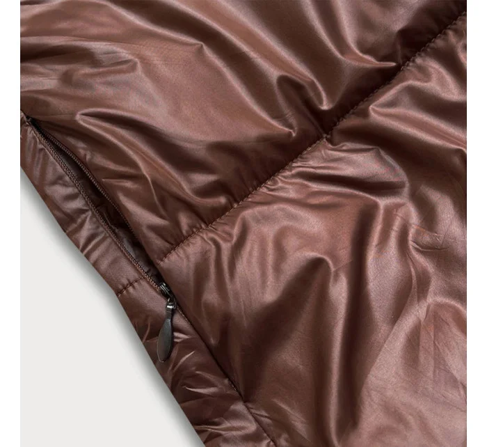 Hnědo/cappuccino dlouhá oboustranná zimní bunda (l22-9852-300/62) Hnědo/cappuccino dlouhá oboustranná zimní bunda (l22-9852-300/62)