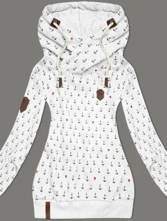 Světle šedá vzorovaná dámská mikina model 21310478 - 6&8 Fashion