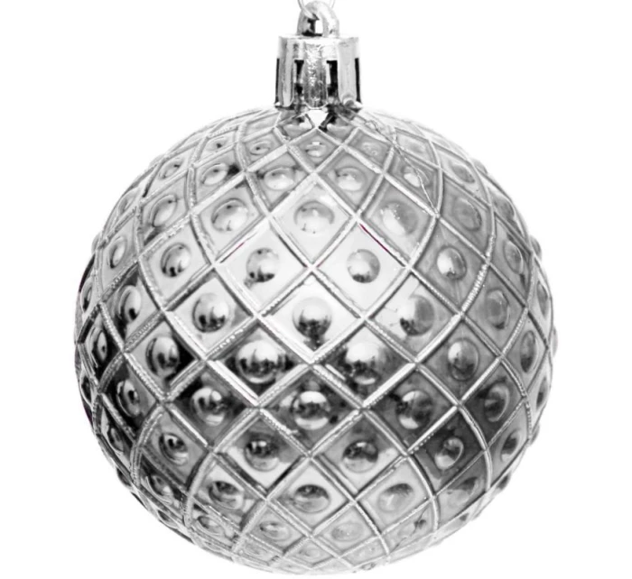 DEKORATIVNÍ PLASTOVÁ CETKA 6CM SADA 35 KS STŘÍBRNÁ