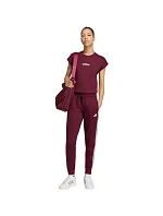 Dámské kalhoty adidas Essentials 3-Stripes Fleece Slim v barvě bordó KF8321 Dámské kalhoty adidas Essentials 3-Stripes Fleece Slim v barvě bordó KF8321