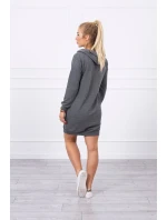 Šaty s kapucí grafitové