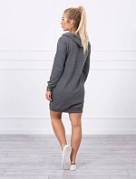 Šaty s kapucí grafitové