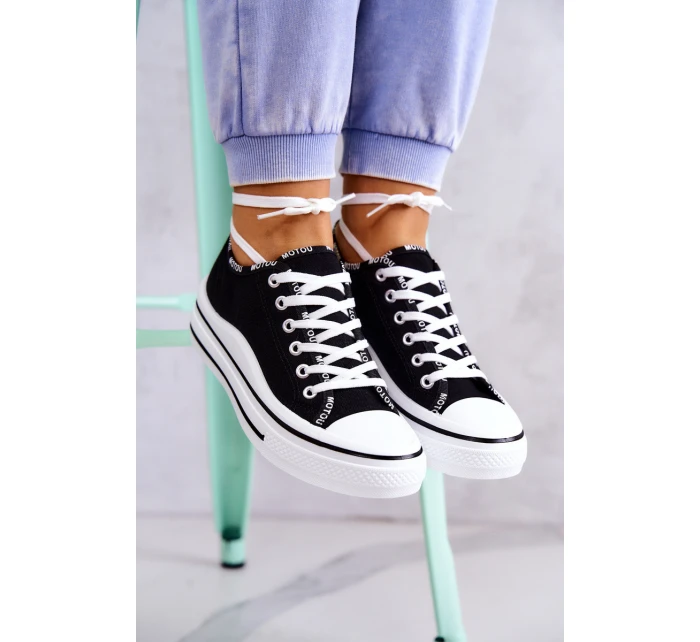 Dámské zavazováním tenisky Černá model 21579442 - S.Barski