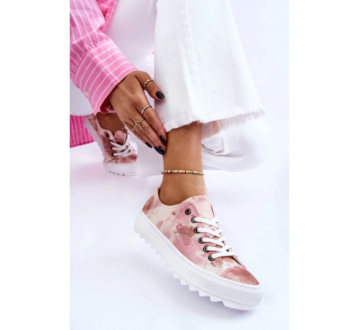 Módní nízké tenisky Big Star LL274044 růžovo-béžová Módní nízké tenisky Big Star LL274044 růžovo-béžová