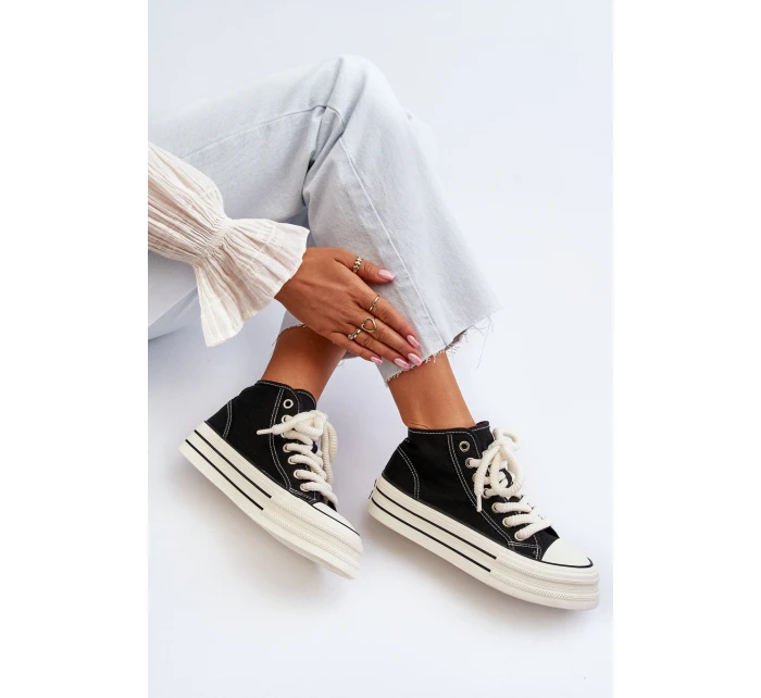 Dámské tenisky na platformě černé model 21652279 - Boto Dámské tenisky na platformě černé model 21652279 - Boto