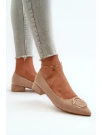 Boty na nízkém podpatku z ekokože S.Barski KV27-037 béžové