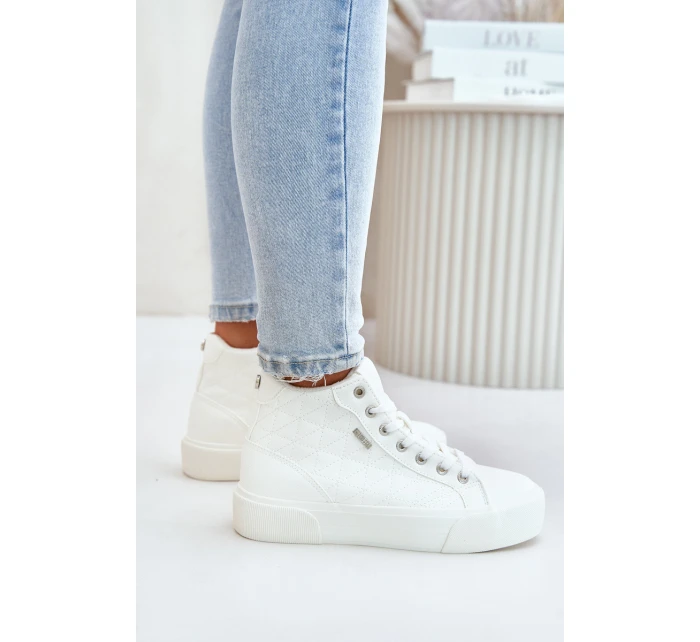 Zateplené Dámské Tenisky Se Švy Bílé Big Star OO274A479 Zateplené Dámské Tenisky Se Švy Bílé Big Star OO274A479