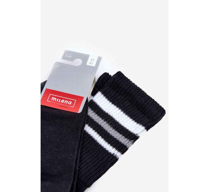 Dámské ponožky s ozdobným tiskem Černé