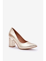 Kožené lodičky Lewski model 21682413 zlato - Boto