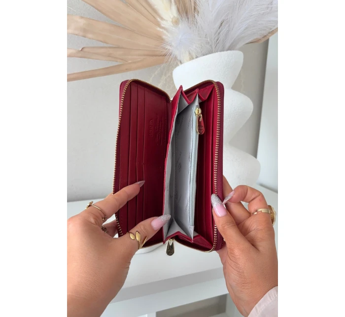 Lakovaný dámský peněženka z eko kůže červená Phelina