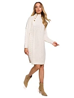 Dámské svetrové šaty model 19358946 béžové - Made Of Emotion