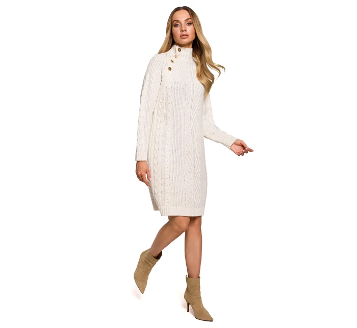 Dámské svetrové šaty model 19358946 béžové - Made Of Emotion