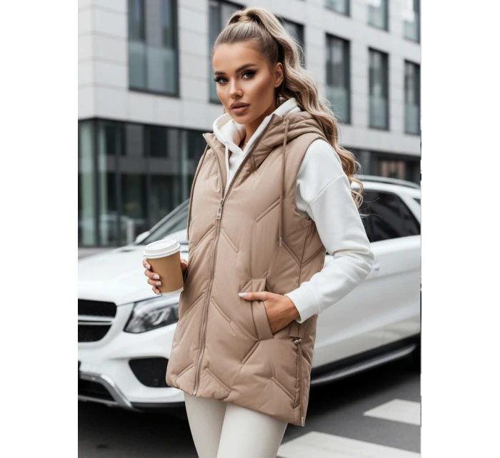 Dámská prošívaná vesta s kapucí FashionStreet TY5107 Dámská prošívaná vesta s kapucí FashionStreet TY5107