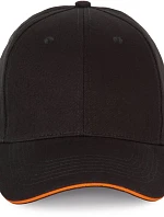 K-up KP 185 6 panelová sandwich kšiltovka 20.0185 black/orange