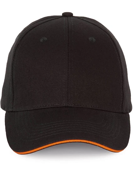 K-up KP 185 6 panelová sandwich kšiltovka 20.0185 black/orange K-up KP 185 6 panelová sandwich kšiltovka 20.0185 black/orange