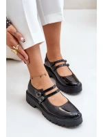 Lakované Dámské Polobotky S Pásky Černé model 21671162 - Boto