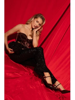 Lakované lodičky s páskem čokoládové Tarilin