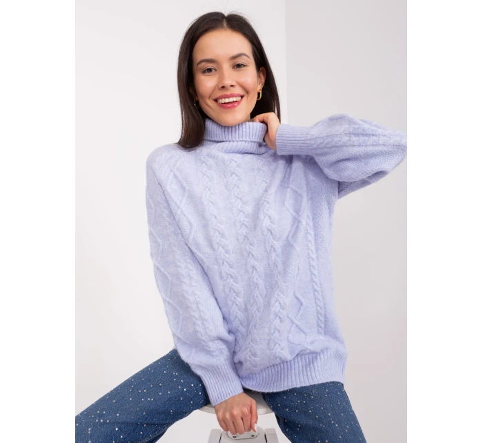 Sweter AT SW jasny fioletowy model 19034243 - FPrice Sweter AT SW jasny fioletowy model 19034243 - FPrice