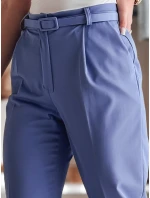 Ležérní dámské plisované kalhoty s páskem PLISSO modrá FashionStreet UY2517 Ležérní dámské plisované kalhoty s páskem PLISSO modrá FashionStreet UY2517