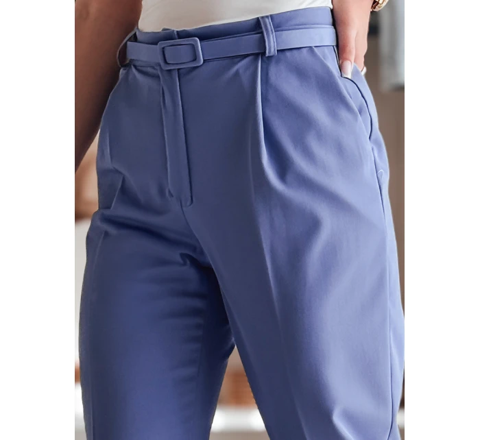Ležérní dámské plisované kalhoty s páskem PLISSO modrá FashionStreet UY2517 Ležérní dámské plisované kalhoty s páskem PLISSO modrá FashionStreet UY2517
