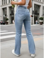 Dámské modré džíny s vysokým pasem FashionStreet UY2913