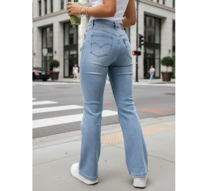 Dámské modré džíny s vysokým pasem FashionStreet UY2913