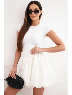 Dámská viskózová sukýnka model 21952037 s gumou v pase ecru - K-Fashion