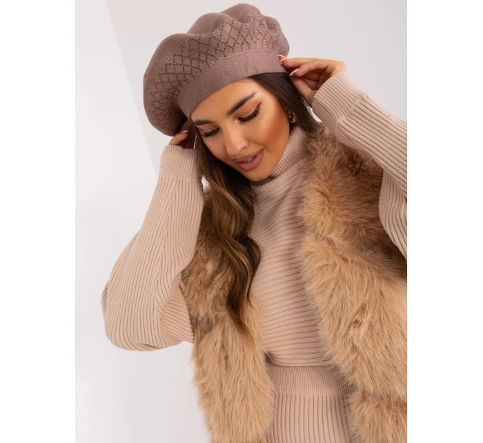 Czapka AT CZ model 18997554 brązowy - FPrice Czapka AT CZ model 18997554 brązowy - FPrice