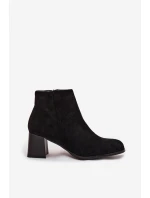 Dámské botky na sloupku z eko semiše – černé Marilou Dámské botky na sloupku z eko semiše – černé Marilou
