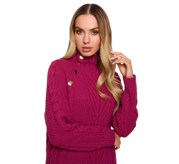 Dámské svetrové šaty s vysokým límcem M635 - Moe