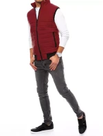 Pánská prošívaná vínová vesta FashionStreet TX4016