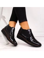 Kožené boty z hadí kůže Rieker W R474 černé Kožené boty z hadí kůže Rieker W R474 černé