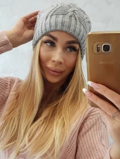 Fleecová čepice Sylwia K244 světle šedá