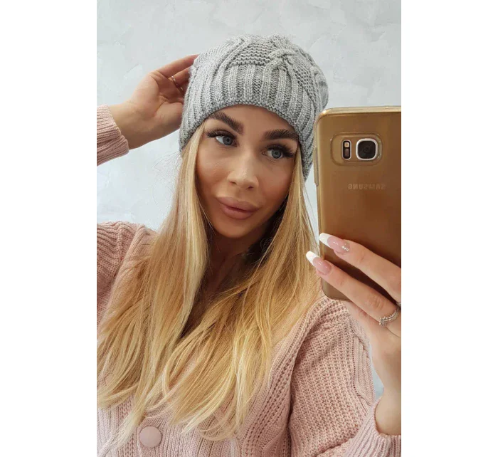 Fleecová čepice Sylwia K244 světle šedá