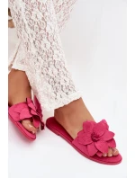 Dámské ploché nazouváky s ozdobnými květinami Fuksie Elzoria Dámské ploché nazouváky s ozdobnými květinami Fuksie Elzoria