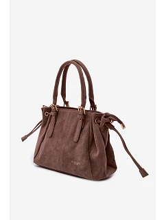 Eko semišová kabelka tmavě béžová Vessia