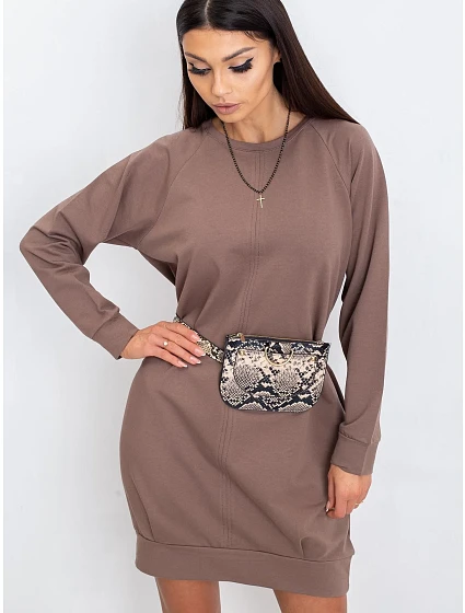 Šaty RV TU model 14842591 hnědá - FPrice Šaty RV TU model 14842591 hnědá - FPrice