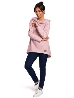 model 18002125 Svetr s vysokým límcem pudrový - BeWear