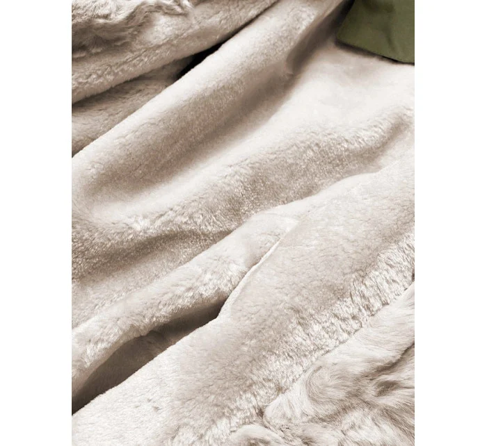 Bunda parka v army barvě kožešinovou odepínací podšívkou (5M763-136)